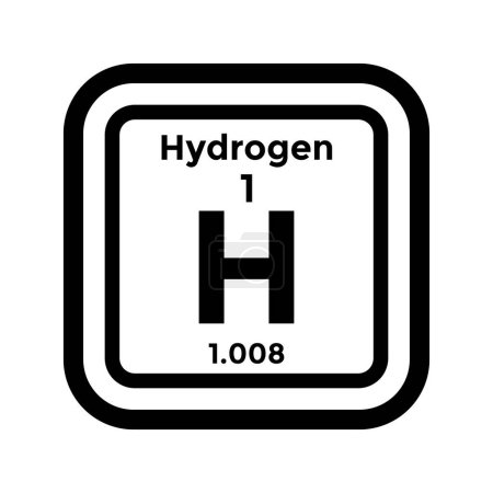 Illustration for Hydrogen periodic table element, chemistry, vector illustration - Royalty Free Image