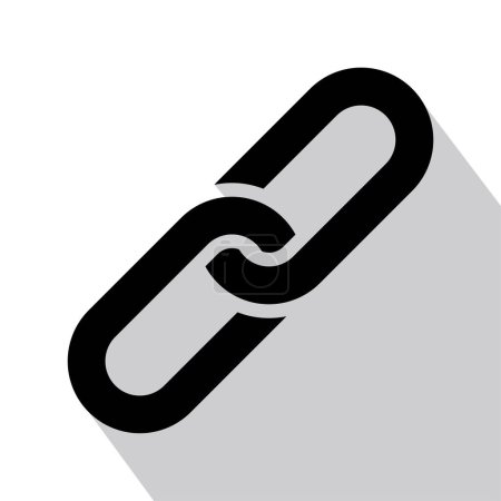 Ilustración de Icono de la cadena en blanco y negro, ilustración vectorial - Imagen libre de derechos