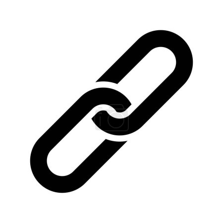 Ilustración de Icono de la cadena en blanco y negro, ilustración vectorial - Imagen libre de derechos