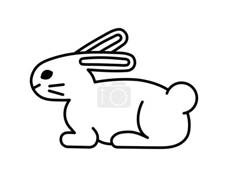 Illustration for Rabbit simple linear icon, vector illustration - Royalty Free Image