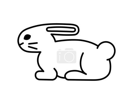 Ilustración de Conejo simple icono lineal, vector de ilustración - Imagen libre de derechos