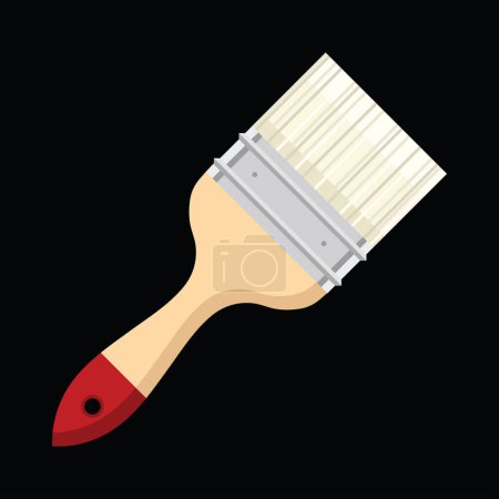 Illustration for Paint brush isolated on black background, vector background - Royalty Free Image