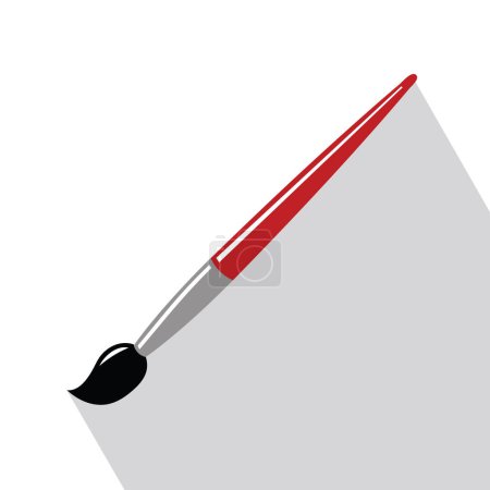 Illustration for Paint brush icon red color, vector illustration - Royalty Free Image