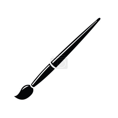 Illustration for Paint brush icon black and white, vector illustration - Royalty Free Image