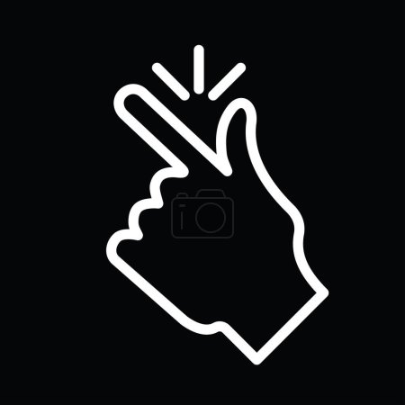 Ilustración de Dedo chasquido, icono de la mano, negro, vector de ilustración - Imagen libre de derechos