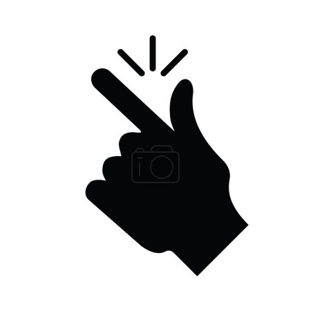 Ilustración de Dedo chasquido, icono de la mano, negro, vector de ilustración - Imagen libre de derechos