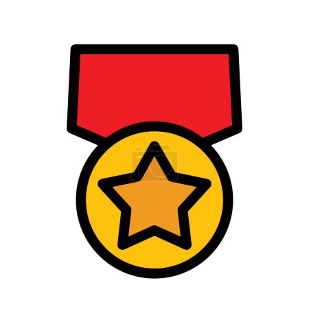 Ilustración de Medalla, orden, decoración, estrella, ilustración vectorial - Imagen libre de derechos