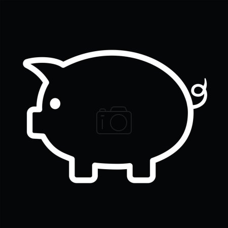 Illustration for Piggy bank linear, vector illustration - Royalty Free Image