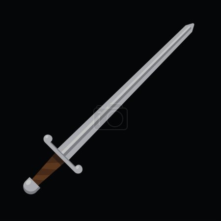 Illustration for Medieval sword, long sword, vector illustration - Royalty Free Image