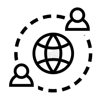 Téléchargez les illustrations : Globe et personnes, réseau social, connexion, illustration vectorielle - en licence libre de droit