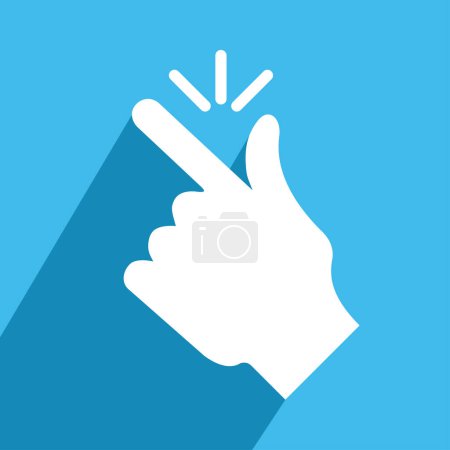 Illustration for Snap finger, hand icon, bue and white, vector illustration - Royalty Free Image