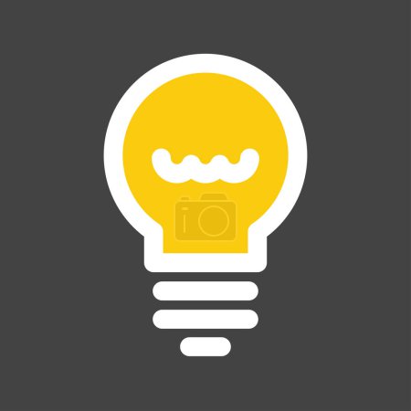 Illustration for Yellow light bulb linear, vector illustration - Royalty Free Image