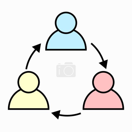 Illustration for Three people simple diagram, vector illustration - Royalty Free Image