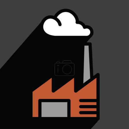 Ilustración de Icono de fábrica, lineal, ilustración vectorial - Imagen libre de derechos