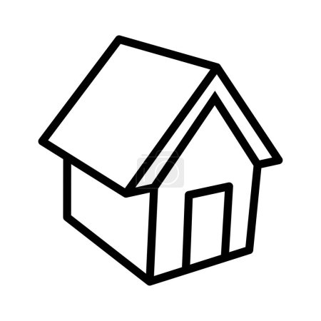 Ilustración de Casa de contorno simple, ilustración vectorial - Imagen libre de derechos