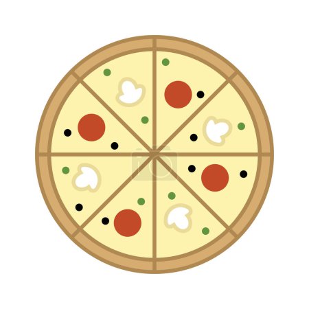 Ilustración de Icono de pizza, lineal simple, ilustración vectorial - Imagen libre de derechos