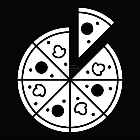 Illustration for Pizza icon, linear simple, vector illustration - Royalty Free Image