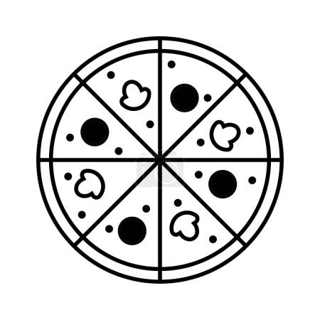Téléchargez les illustrations : Icône pizza, linéaire simple, illustration vectorielle - en licence libre de droit