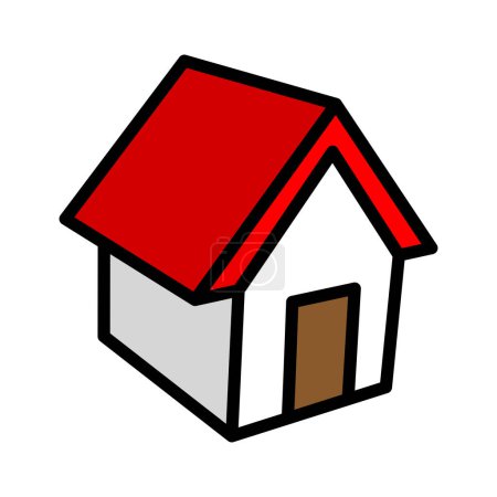 Ilustración de Casa de contorno simple, fondo blanco, ilustración vectorial - Imagen libre de derechos