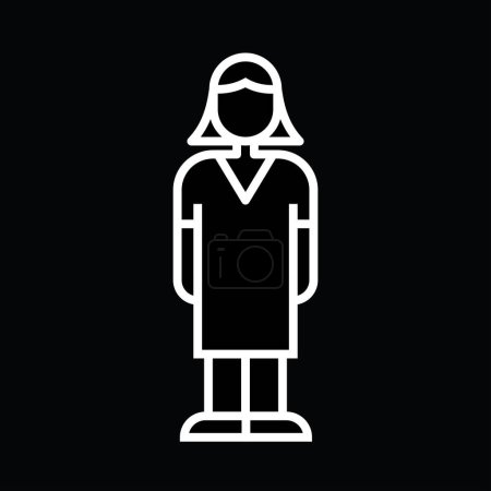Illustration for Woman icon, linear, vector illustration - Royalty Free Image