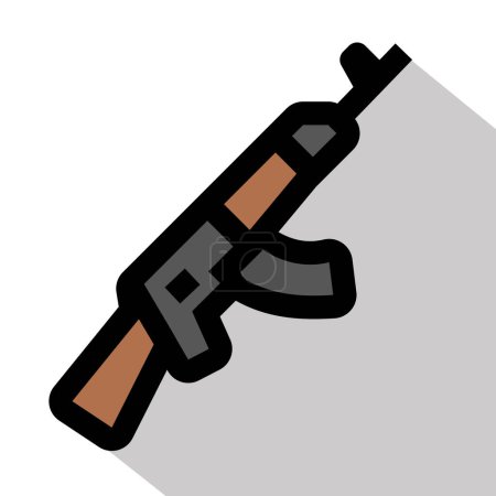 Téléchargez les illustrations : Illustration vectorielle d'icône de fusil de chasse - en licence libre de droit