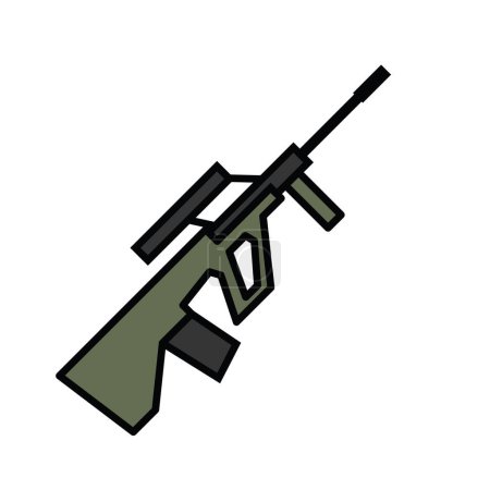 Téléchargez les illustrations : Fusil d'assaut icône simple, illustration vectorielle - en licence libre de droit