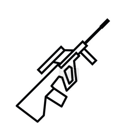 Téléchargez les illustrations : Fusil d'assaut icône simple, illustration vectorielle - en licence libre de droit