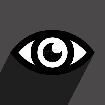 Téléchargez les illustrations : Icône des yeux, noir et blanc, illustration vectorielle - en licence libre de droit