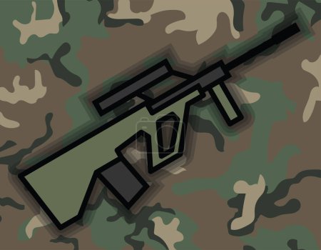 Ilustración de Icono del rifle de asalto, arma simple, ilustración de vectores - Imagen libre de derechos