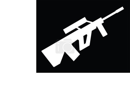 Téléchargez les illustrations : Fusil d'assaut icône, arme simple, illustration vectorielle - en licence libre de droit