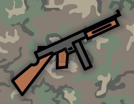 Ilustración de Icono del rifle de asalto, arma simple, ilustración de vectores - Imagen libre de derechos