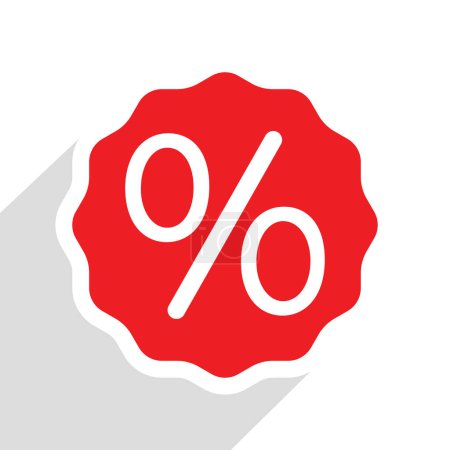 Illustration for Red discaunt icon, percent symbol, vector illustration - Royalty Free Image