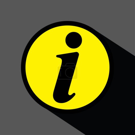 Téléchargez les illustrations : Icône d'information vectorielle, couleur jaune - en licence libre de droit