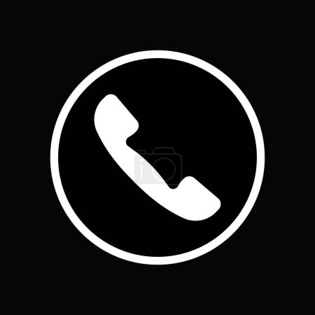 Illustration for Vector telephone handset icon, black linear - Royalty Free Image