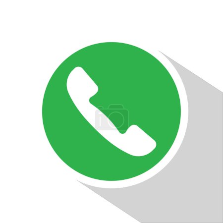 Téléchargez les illustrations : Icône du combiné téléphonique vectoriel, couleur verte - en licence libre de droit