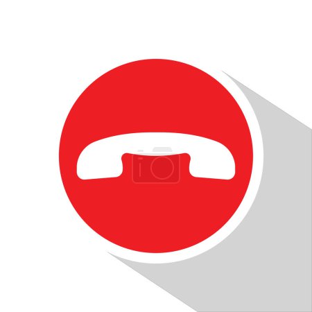 Téléchargez les illustrations : Icône du combiné téléphonique vectoriel, couleur rouge - en licence libre de droit