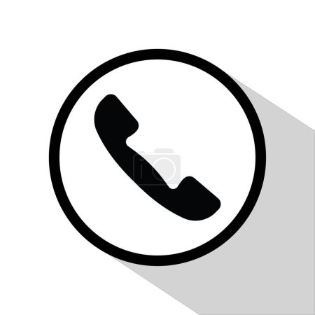 Ilustración de Icono del auricular del teléfono vectorial con sombra - Imagen libre de derechos