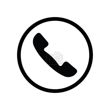 Ilustración de Icono del auricular del teléfono del vector, blanco y negro - Imagen libre de derechos