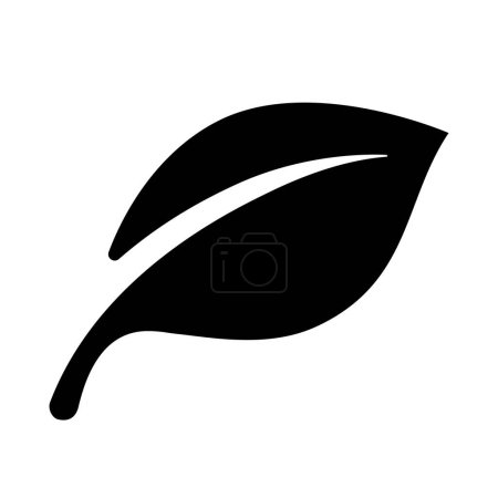 Illustration for Black leaf on white background, vector illustration - Royalty Free Image