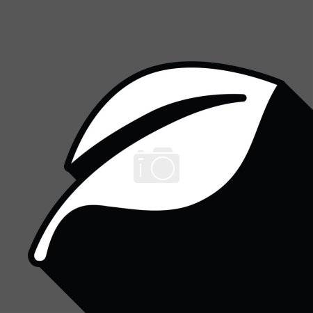 Illustration for White leaf with black shadow icon, vector illustration - Royalty Free Image