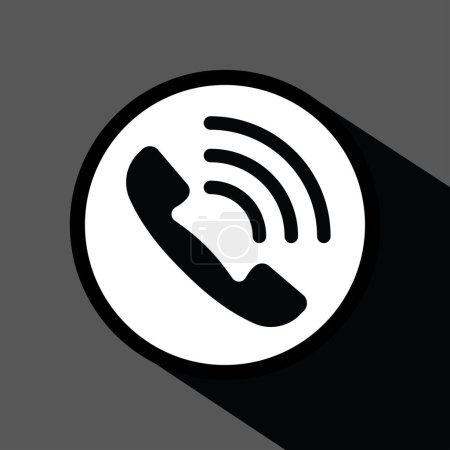 Illustration for Phone Icon With Shadow Vector Simple Design - Royalty Free Image