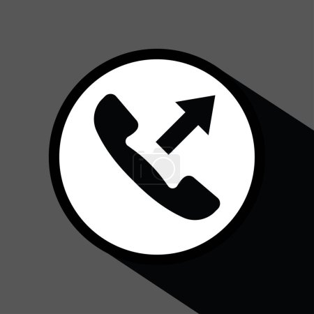 Téléchargez les illustrations : Conception simple vectorielle d'icône de téléphone avec la flèche - en licence libre de droit