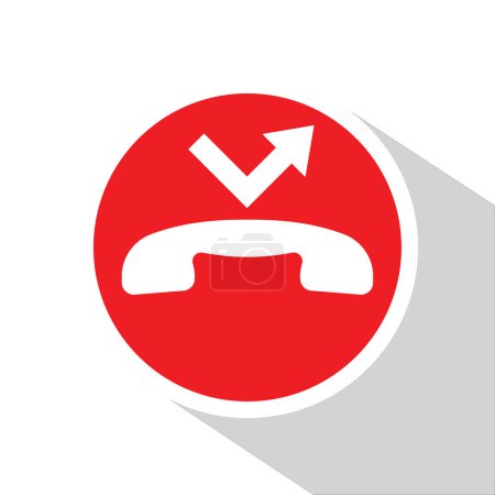 Illustration for Missed call, handset icon, vector illustration - Royalty Free Image