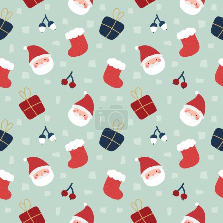 Ilustración de Patrón sin costuras con adorno de Navidad, ilustración vectorial para Feliz Año Nuevo y Feliz Navidad Fondo de pantalla - Imagen libre de derechos