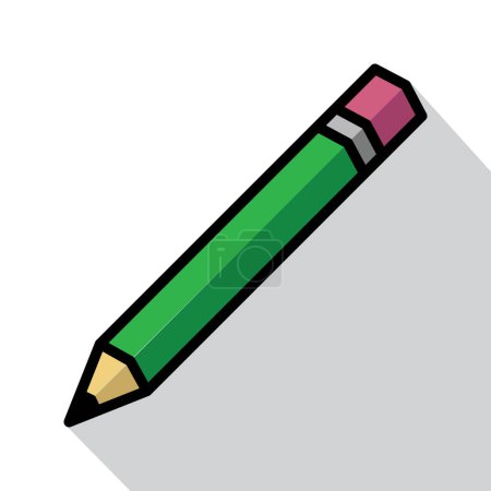 Illustration for Pencil icon simple, colors, vector illustration - Royalty Free Image