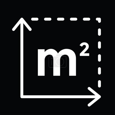 icône de mètre carré, m2, illustration vectorielle 