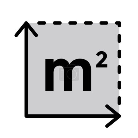 Ilustración de Metro cuadrado icono, m2, vector de ilustración - Imagen libre de derechos