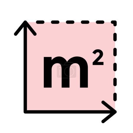 icône de mètre carré, m2, illustration vectorielle 