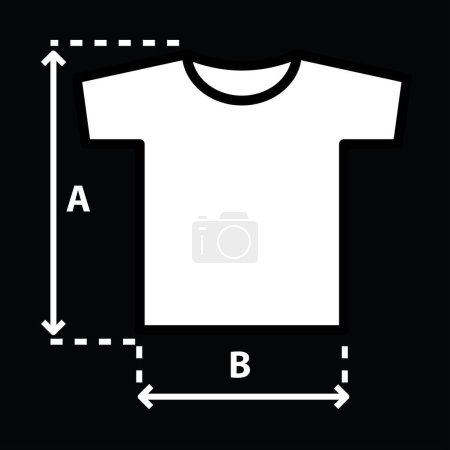Illustration for T-shirt simple icon, arrow, measurement, vector illustration - Royalty Free Image