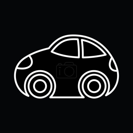 Téléchargez les illustrations : Icône de voiture style dessin animé, illustration vectorielle - en licence libre de droit